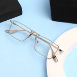 Rebel Silver Transparent Rectangle Sunglasses