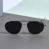 Opal. Silver Black Pilot Sunglasses