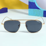 Opal. Gold Black Pilot Sunglasses