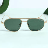 Opal. Gold Green Pilot Sunglasses