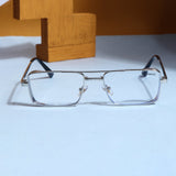OPERA. Silver Clear Rectangle Sunglasses
