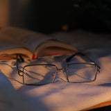 Walker Silver Clear Rectangle Sunglasses