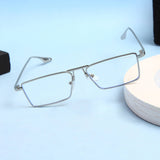 Rebel Silver Transparent Rectangle Sunglasses