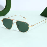 Opal. Gold Green Pilot Sunglasses