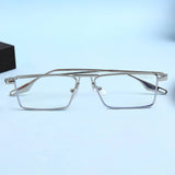 Rebel Silver Transparent Rectangle Sunglasses