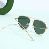 Opal. Gold Green Pilot Sunglasses