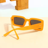 Victoria. Orange Black Polarized Rectangle Sunglasses
