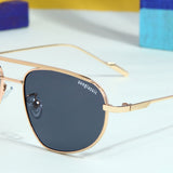 Opal. Gold Black Pilot Sunglasses