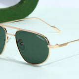 Opal. Gold Green Pilot Sunglasses