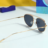 Opal. Gold Black Pilot Sunglasses
