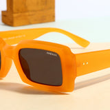 Victoria. Orange Black Polarized Rectangle Sunglasses