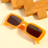 Victoria. Orange Black Polarized Rectangle Sunglasses