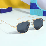 Opal. Gold Black Pilot Sunglasses