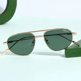 Opal. Gold Green Pilot Sunglasses