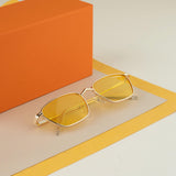 Andreas Yellow Gold Edition Trapezoid Sunglasses