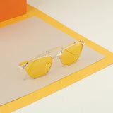 Andreas Yellow Gold Edition Trapezoid Sunglasses