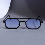 Commando V1 Rectangle Black Blue Gradient Sunglasses