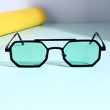 Commando V1 Rectangle Black Green Sunglasses