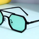 Commando V1 Rectangle Black Green Sunglasses