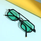 Commando V1 Rectangle Black Green Sunglasses