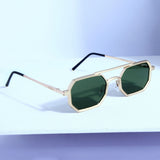 Commando V1 Rectangle Gold Green Sunglasses