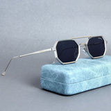 Commando V1 Rectangle Silver Black Sunglasses