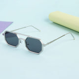 Commando V1 Rectangle Silver Black Sunglasses