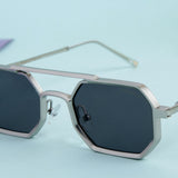 Commando V1 Rectangle Silver Black Sunglasses