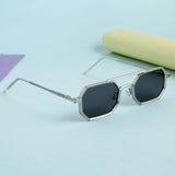 Commando V1 Rectangle Silver Black Sunglasses