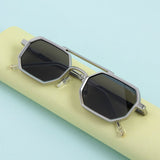 Commando V1 Rectangle Silver Black Sunglasses