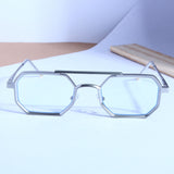 Commando V1 Rectangle Silver Clear Sunglasses