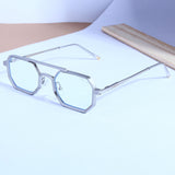 Commando V1 Rectangle Silver Clear Sunglasses