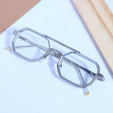 Commando V1 Rectangle Silver Clear Sunglasses