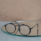 Black Transparent SG4612 Metal Frame Round Sunglasses