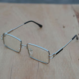 Walker Silver Clear Rectangle Sunglasses