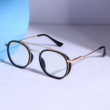 Gold Clear Anti Blue Light SG4612 Round Sunglasses