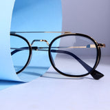 Gold Clear Anti Blue Light SG4612 Round Sunglasses