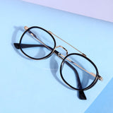 Gold Clear Anti Blue Light SG4612 Round Sunglasses