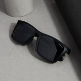 Overhead View - SUNGLASSIC Hawk Polarized Sunglasses in Black.