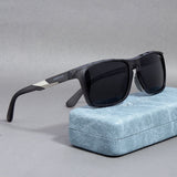 Hawk Grey Black Polarized Rectangle TR90 Sunglasses