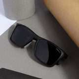Hawk Grey Black Polarized Rectangle TR90 Sunglasses