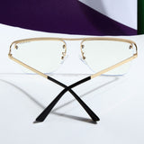 Heldish. Gold Clear Square Sunglasses