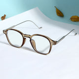 Hybrid Almond Anti Blue Light Round Sunglasses