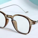 Hybrid Almond Anti Blue Light Round Sunglasses