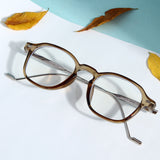 Hybrid Almond Anti Blue Light Round Sunglasses