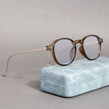 Hybrid Almond Anti Blue Light Round Sunglasses