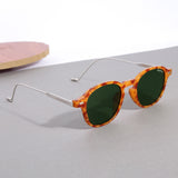 Hybrid Tortoise Green Polarized Round Sunglasses