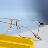 Rebel Edition Gold Transparent Rectangle Sunglasses