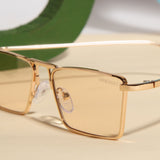 Rebel Edition Gold Champion Rectangle Sunglasses