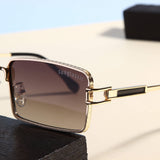 Walker Gold Brown Rectangle Sunglasses
